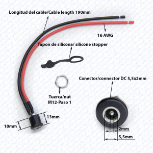 DC 5.5×2.1mm charging port